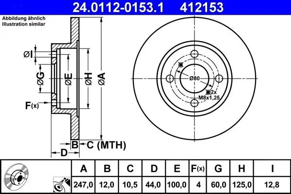 Bremsscheibe ATE 24.0112-0153.1