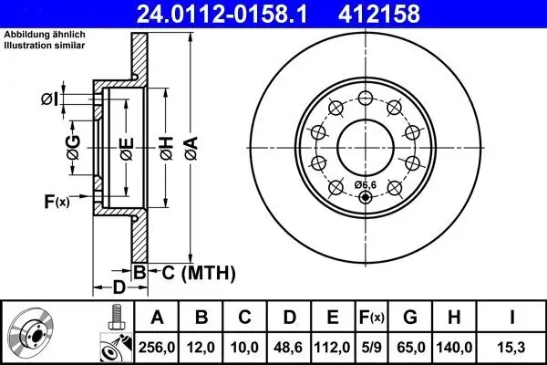 Bremsscheibe ATE 24.0112-0158.1