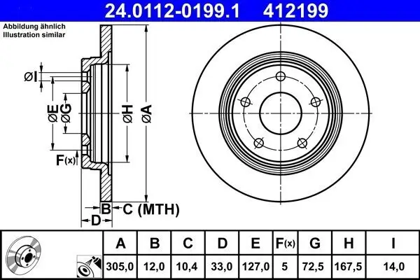 Bremsscheibe ATE 24.0112-0199.1