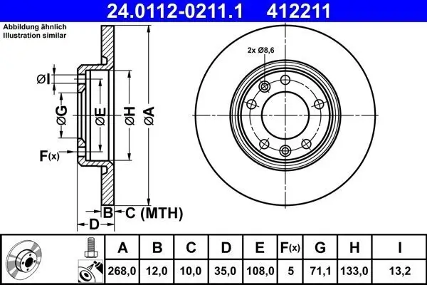 Bremsscheibe ATE 24.0112-0211.1