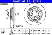Bremsscheibe Hinterachse ATE 24.0112-0215.1