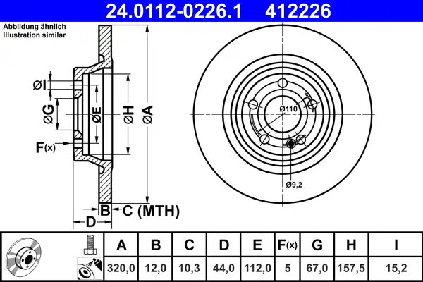 Bremsscheibe ATE 24.0112-0226.1
