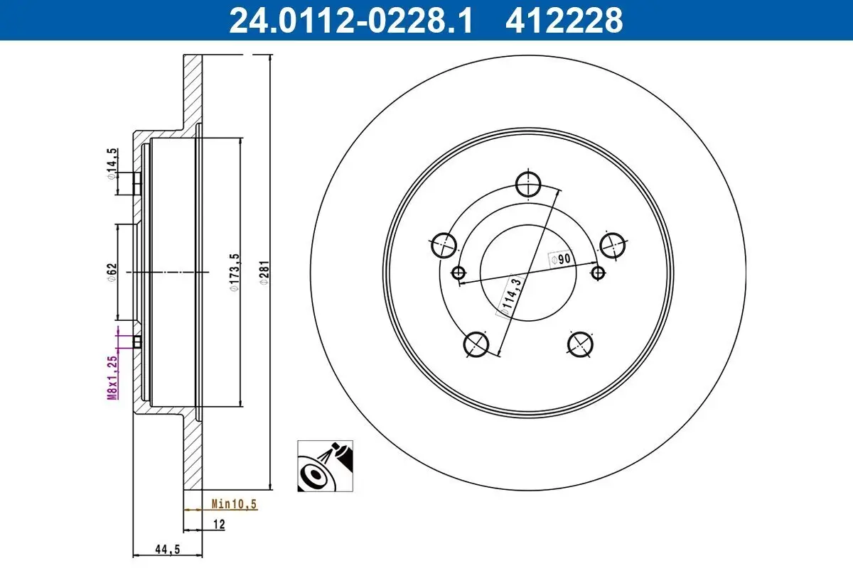 Bremsscheibe ATE 24.0112-0228.1