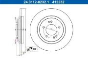 Bremsscheibe Hinterachse ATE 24.0112-0232.1
