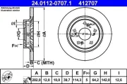 Bremsscheibe Hinterachse ATE 24.0112-0707.1