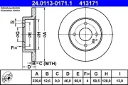 Bremsscheibe Vorderachse ATE 24.0113-0171.1