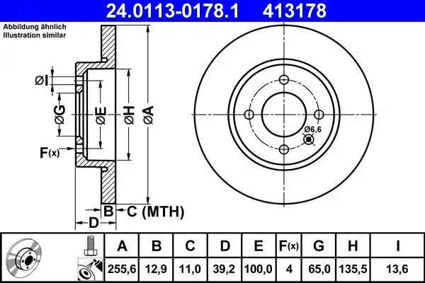 Bremsscheibe ATE 24.0113-0178.1