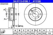 Bremsscheibe Vorderachse ATE 24.0113-0186.1