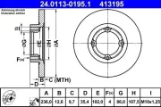 Bremsscheibe Vorderachse ATE 24.0113-0195.1