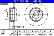 Bremsscheibe Vorderachse ATE 24.0113-0198.1