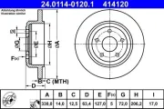 Bremsscheibe Hinterachse ATE 24.0114-0120.1