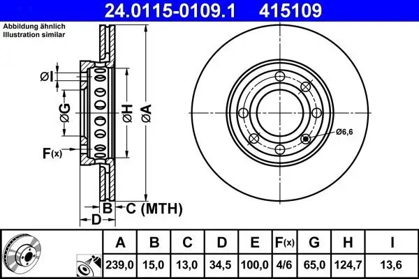 Bremsscheibe ATE 24.0115-0109.1