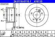 Bremsscheibe ATE 24.0116-0110.1