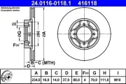 Bremsscheibe Vorderachse ATE 24.0116-0118.1