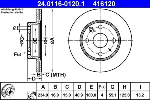 Bremsscheibe ATE 24.0116-0120.1