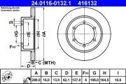 Bremsscheibe Hinterachse ATE 24.0116-0132.1