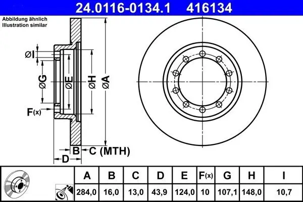 Bremsscheibe ATE 24.0116-0134.1