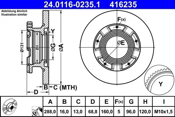 Bremsscheibe ATE 24.0116-0235.1