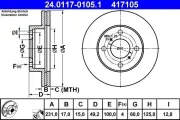 Bremsscheibe Vorderachse ATE 24.0117-0105.1