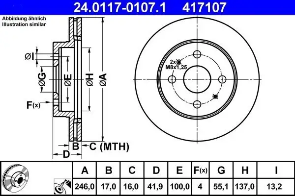 Bremsscheibe ATE 24.0117-0107.1