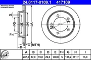 Bremsscheibe Vorderachse ATE 24.0117-0109.1