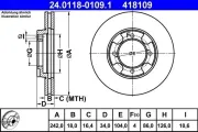 Bremsscheibe Vorderachse ATE 24.0118-0109.1