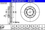 Bremsscheibe Vorderachse ATE 24.0118-0112.1