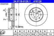 Bremsscheibe Vorderachse ATE 24.0118-0126.1