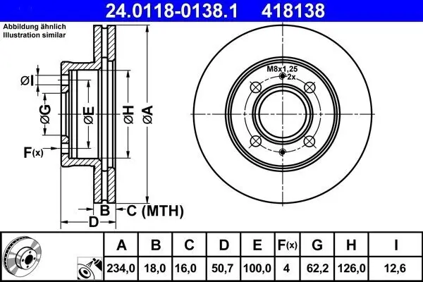 Bremsscheibe ATE 24.0118-0138.1