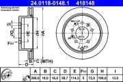 Bremsscheibe Hinterachse ATE 24.0118-0148.1