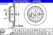 Bremsscheibe Hinterachse ATE 24.0118-0154.1