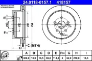 Bremsscheibe Hinterachse ATE 24.0118-0157.1