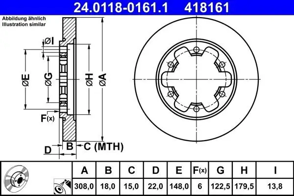 Bremsscheibe ATE 24.0118-0161.1