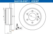 Bremsscheibe Hinterachse ATE 24.0118-0167.1