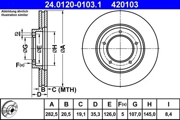 Bremsscheibe ATE 24.0120-0103.1