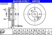 Bremsscheibe Vorderachse ATE 24.0120-0152.1