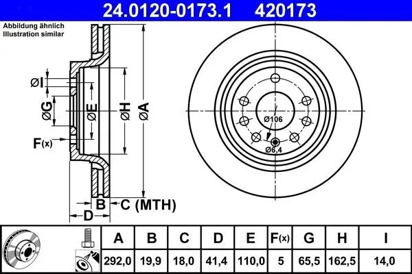 Bremsscheibe ATE 24.0120-0173.1