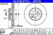 Bremsscheibe Vorderachse ATE 24.0120-0175.1