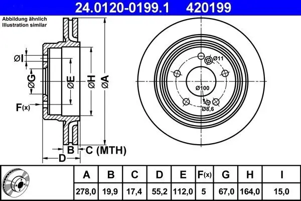 Bremsscheibe ATE 24.0120-0199.1