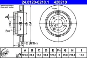 Bremsscheibe Hinterachse ATE 24.0120-0210.1