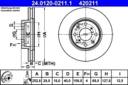 Bremsscheibe ATE 24.0120-0211.1