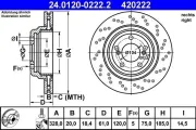 Bremsscheibe ATE 24.0120-0222.2