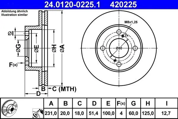 Bremsscheibe ATE 24.0120-0225.1