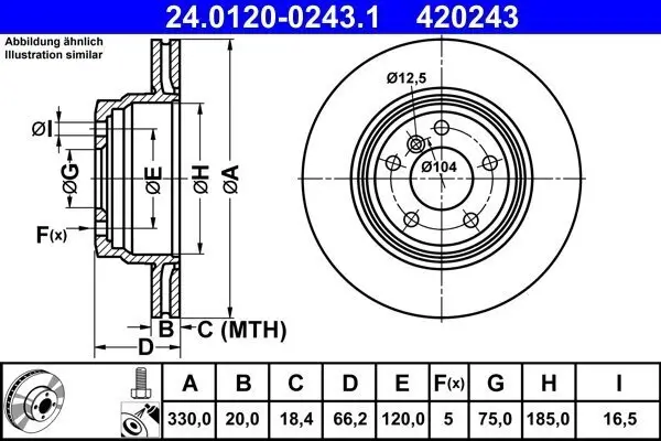 Bremsscheibe ATE 24.0120-0243.1