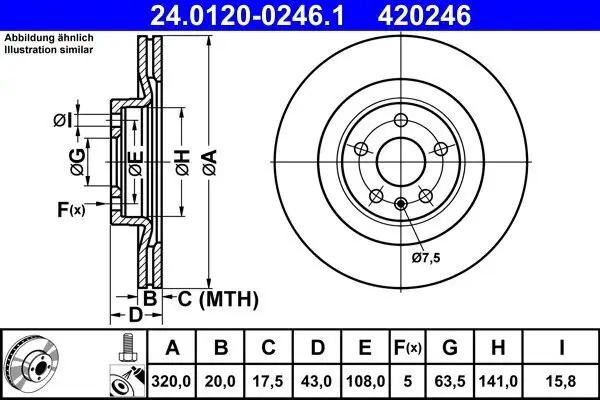 Bremsscheibe ATE 24.0120-0246.1