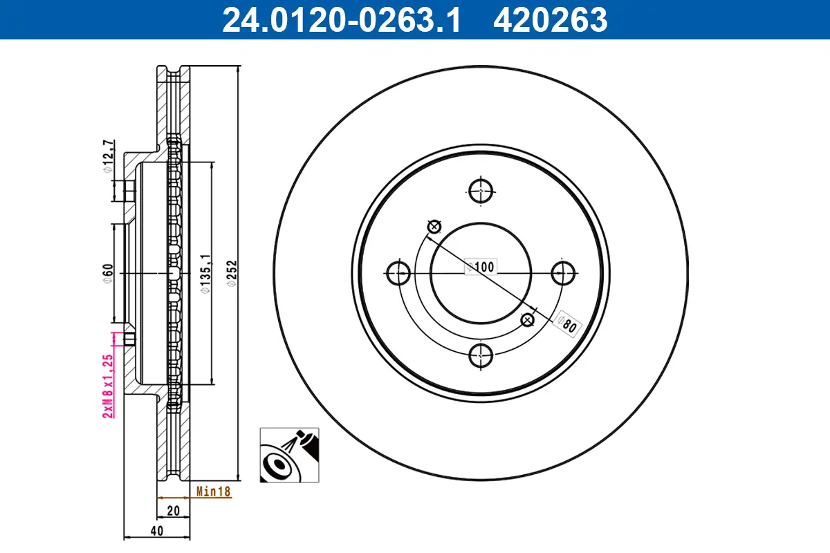 Bremsscheibe Vorderachse ATE 24.0120-0263.1