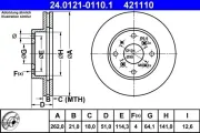 Bremsscheibe Vorderachse ATE 24.0121-0110.1