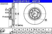 Bremsscheibe Vorderachse ATE 24.0122-0119.2