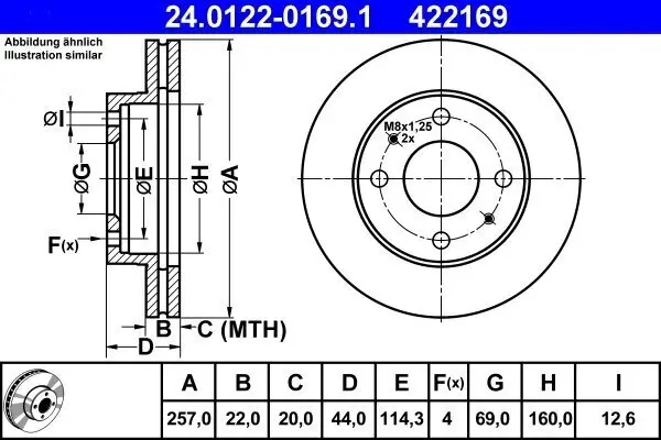 Bremsscheibe ATE 24.0122-0169.1