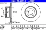 Bremsscheibe Vorderachse ATE 24.0122-0181.1